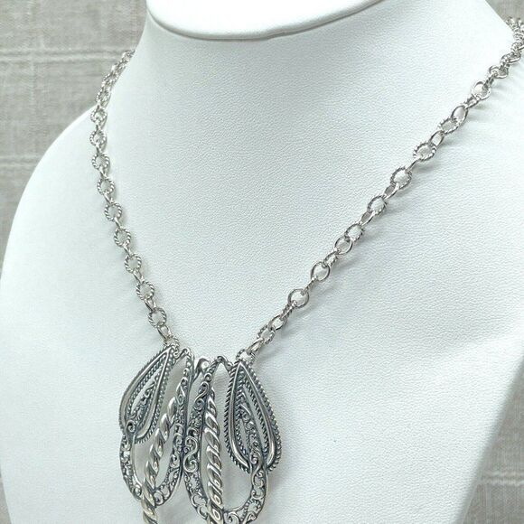 Carolyn Pollack Sterling Silver Necklace Lasting Connections Rope Filigree 31.2g - Picture 4 of 12